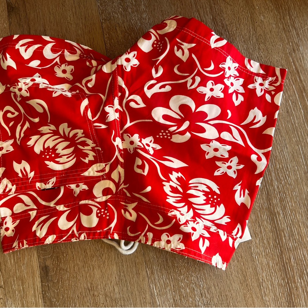Source Unknown Red Floral Kids Shorts